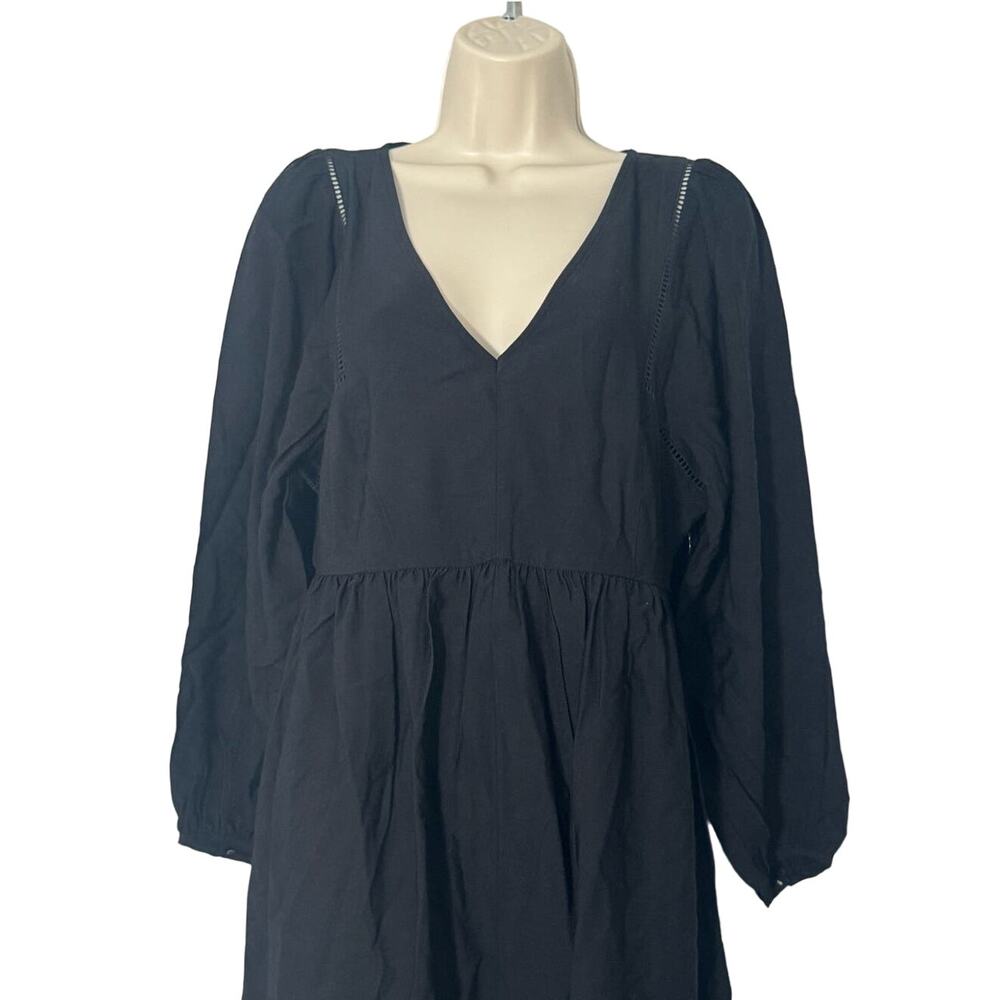 NWT Madewell‎ V-Neck Empire Midi Dress in Black Size S - Picture 7 of 16